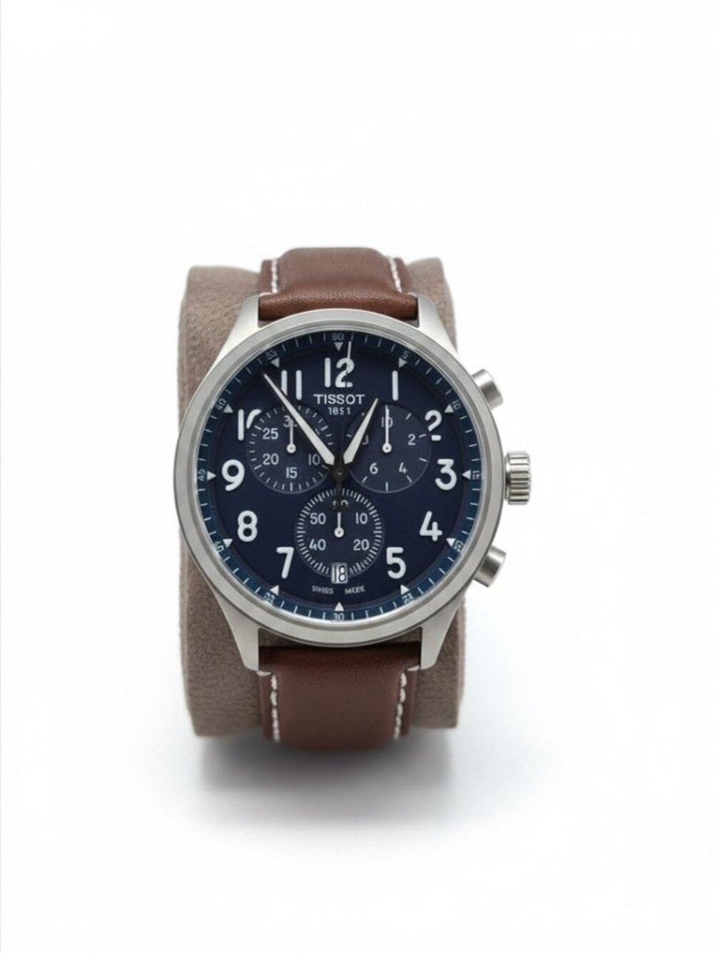 TISSOT MEN'S BROWN LEATHER WATCH- OPEN BOX
